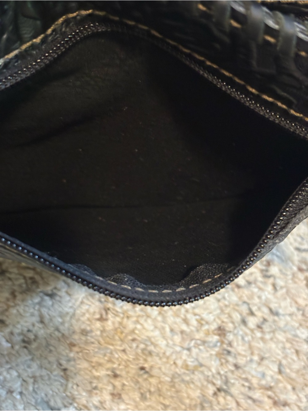DCL Designer Custom Leather Black and Cream Women's Shoulder Bag - Picture 11 of 14